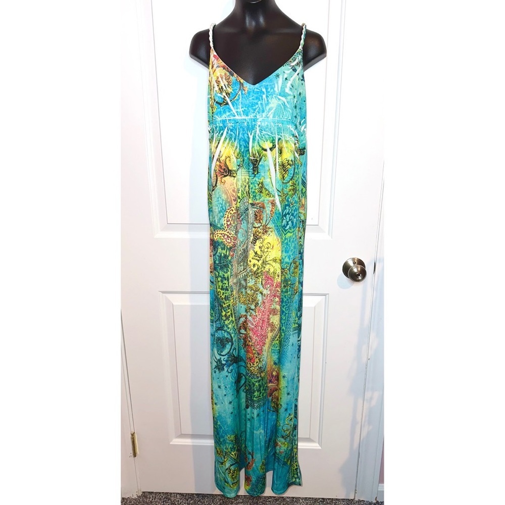 Ocean Breeze rhinestone maxi dress